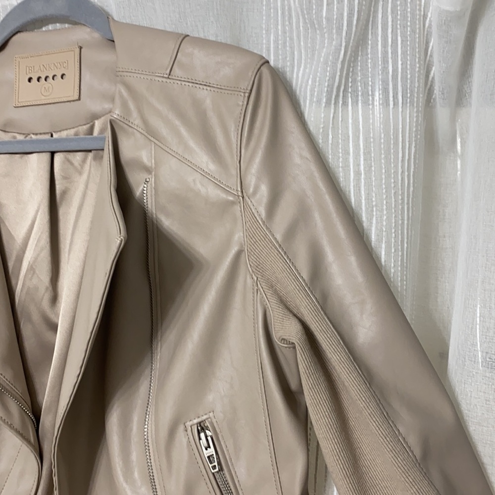 BlankNYC Cream Faux Leather Jacket - Picture 6 of 7